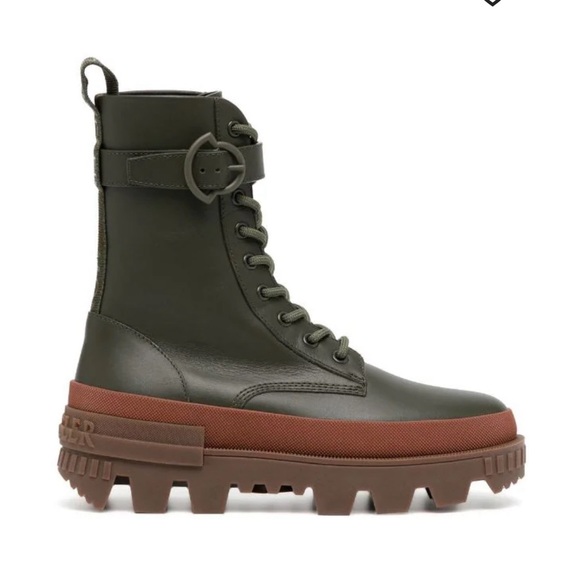 Moncler Shoes - Moncler carinne olive green boots